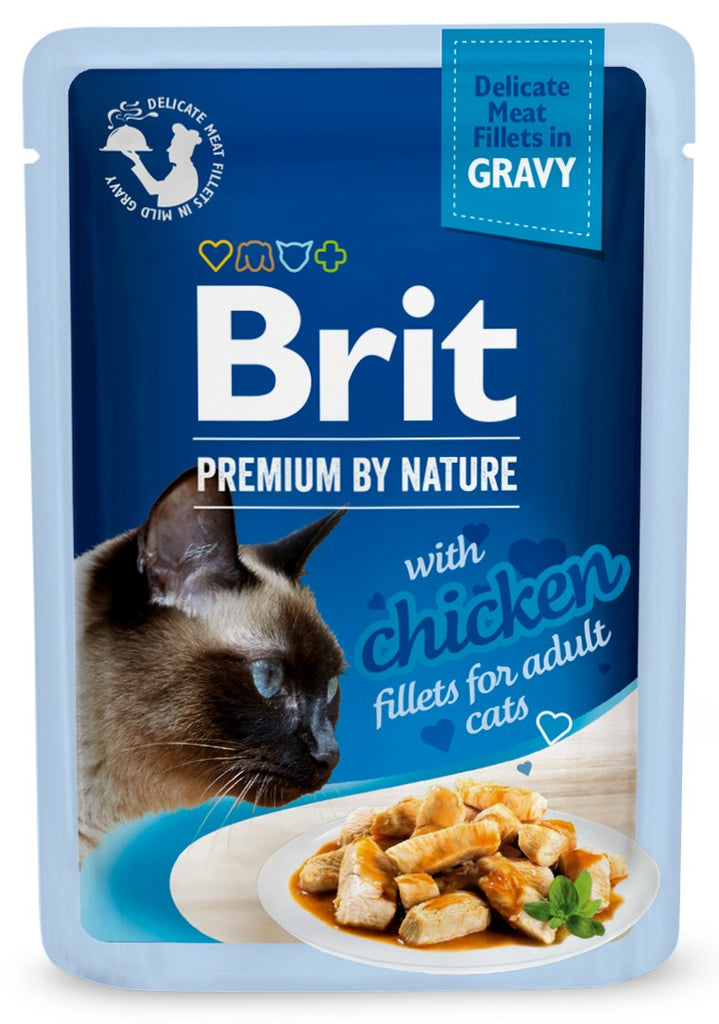 BRIT PREMIUM By Nature plic pentru pisici adulte, file cu Pui in sos 85g