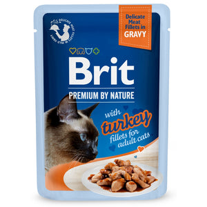 BRIT PREMIUM By Nature plic pentru pisici adulte, file de Curcan in sos 85g