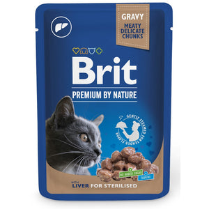 BRIT PREMIUM By Nature plic pentru pisici sterilizate, bucati Ficat in sos 100g