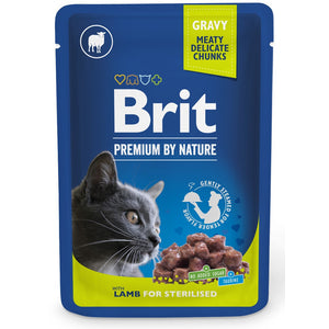 BRIT PREMIUM By Nature plic pentru pisici sterilizate, bucati Miel in sos 100g