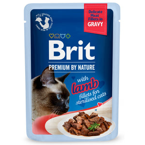 BRIT PREMIUM By Nature plic pentru pisici sterilizate, file cu Miel in sos 85g