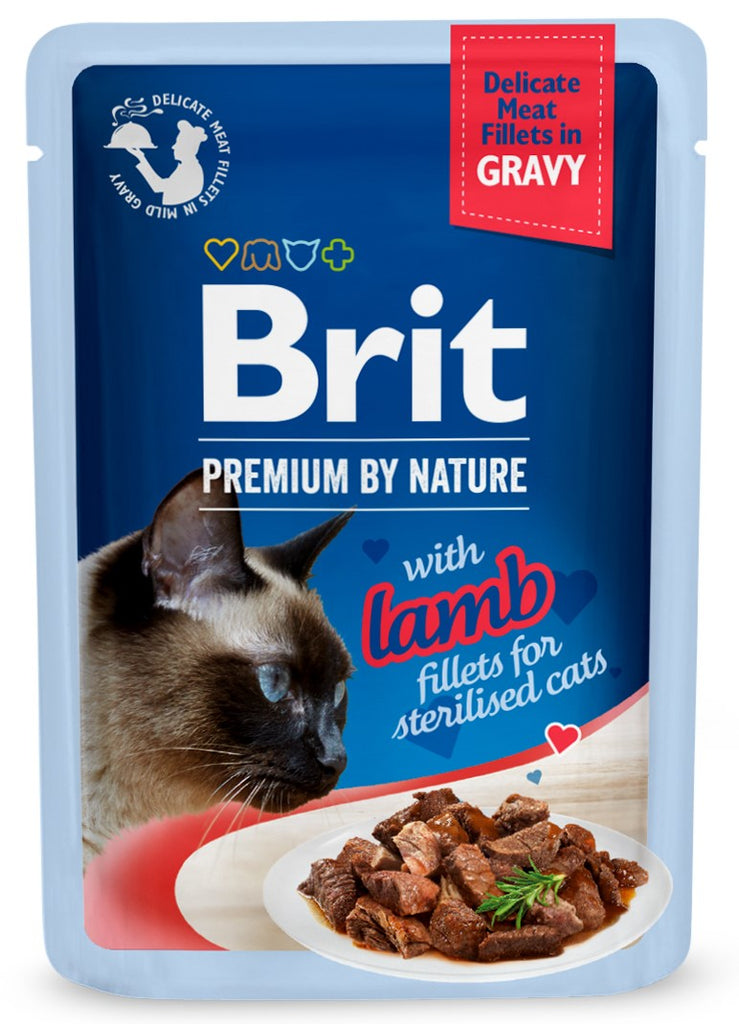BRIT PREMIUM By Nature plic pentru pisici sterilizate, file cu Miel in sos 85g