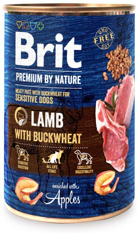 BRIT Premium by Nature Sensitive Conserva pentru caini, Miel cu hrisca 400g