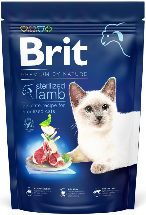 BRIT Premium hrana pentru pisici, Sterilised cu Miel 1,5kg