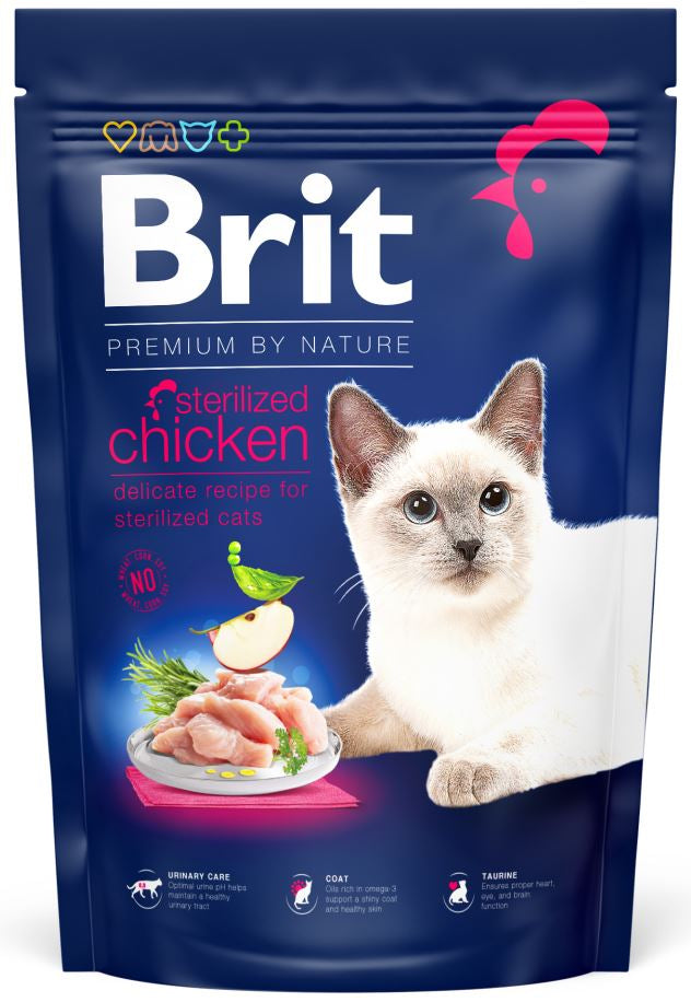 BRIT Premium hrana pentru pisici, Sterilised cu Pui 