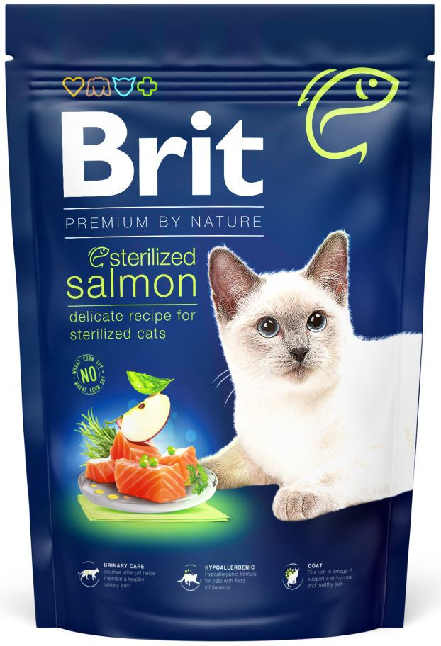 BRIT Premium hrana pentru pisici, Sterilised cu Somon