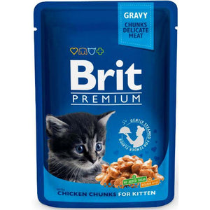 BRIT PREMIUM KITTEN plic, Bucati de carne de pui 100g
