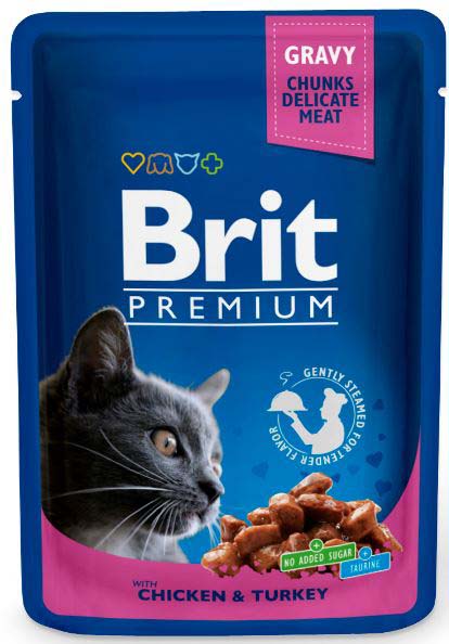 BRIT PREMIUM plic, Carne de pui si curcan 100g