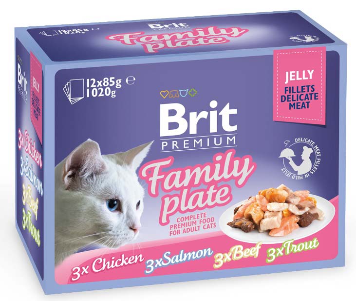 BRIT PREMIUM plic, File fraged in jeleu Family Plate, 1020g (12x85g)