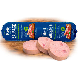 BRIT PREMIUM Salam pentru caini, cu Pui si Vanat 800g