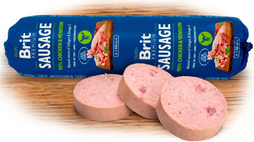 BRIT PREMIUM Salam pentru caini, cu Pui si Vanat 800g