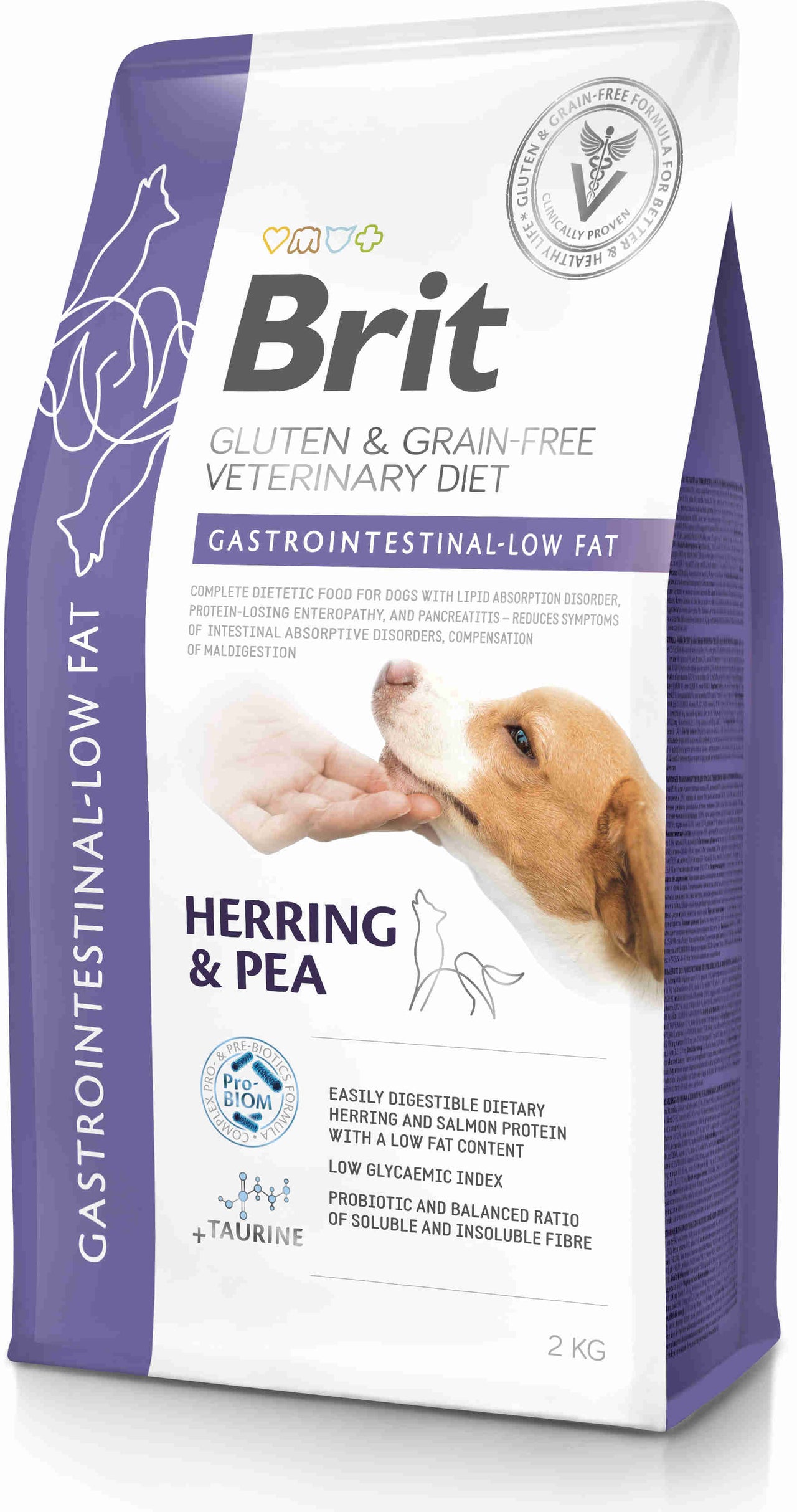 BRIT VD Gastrointestinal Low fat caini, reducerea tulburarilor intestinale 2kg