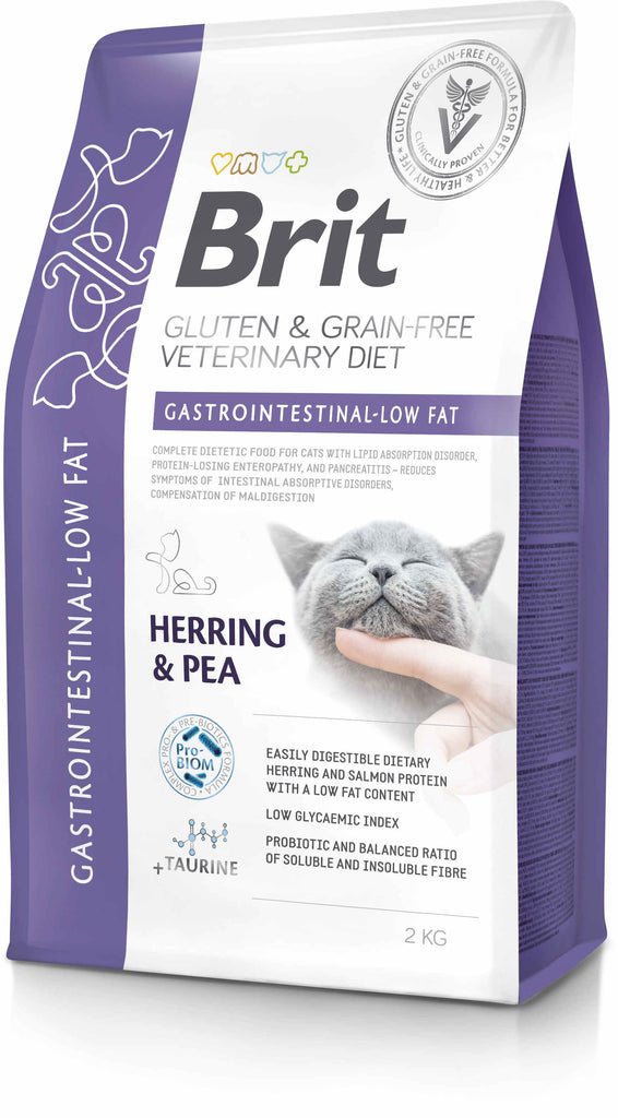 BRIT VD Gastrointestinal Low fat pisici, reducerea tulburarilor intestinale 2kg