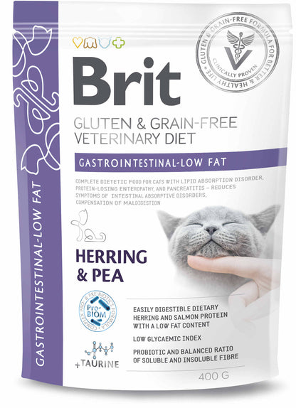 BRIT VD Gastrointestinal Low fat pisici, reducerea tulburarilor intestinale 400g