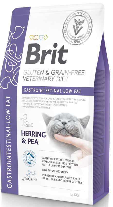 BRIT VD Gastrointestinal Low fat pisici, reducerea tulburarilor intestinale 5kg