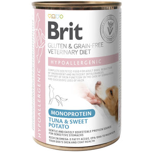 BRIT VD Hypoallergenic Conserva caini, reducerea intolerantei la hrana, Ton 400g