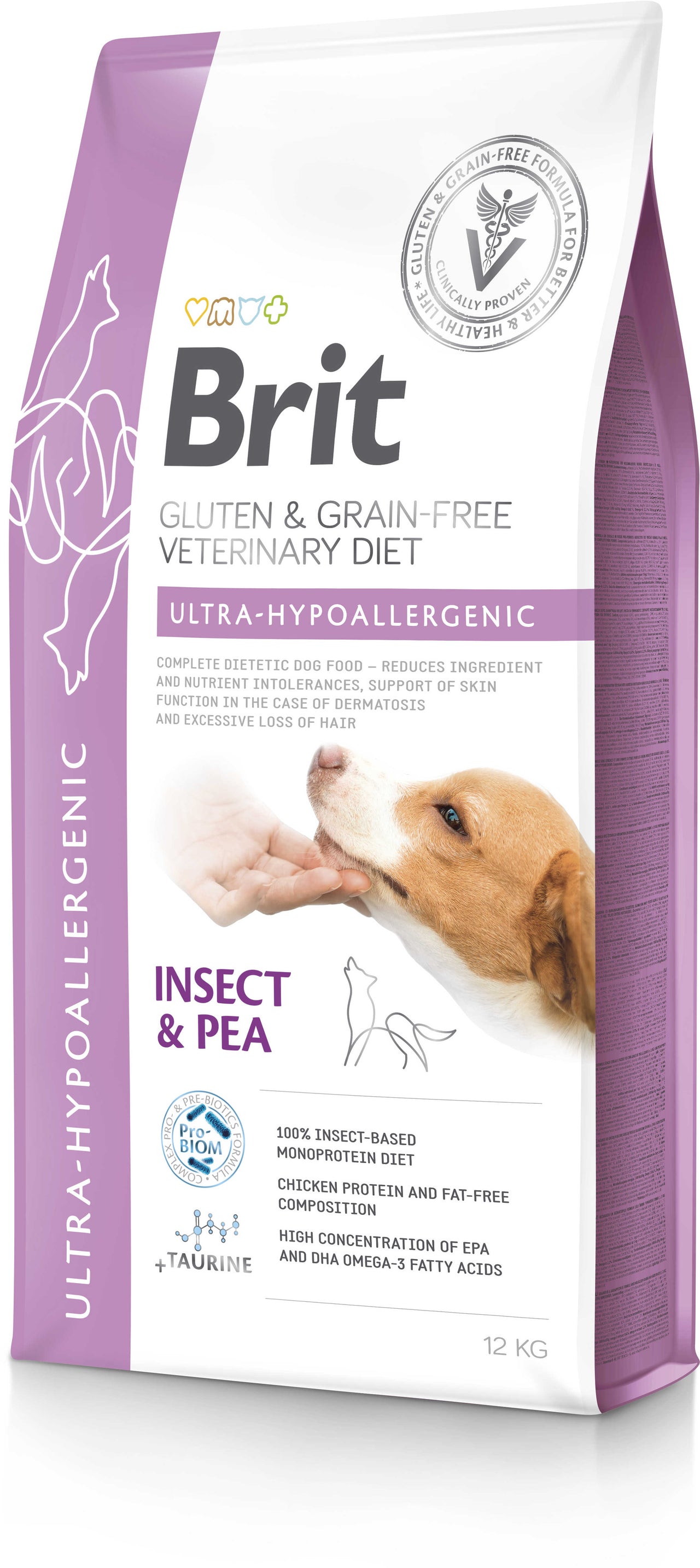 BRIT VD Ultra Hypoallergenic pentru caini, reducerea intolerantei la hrana 12kg