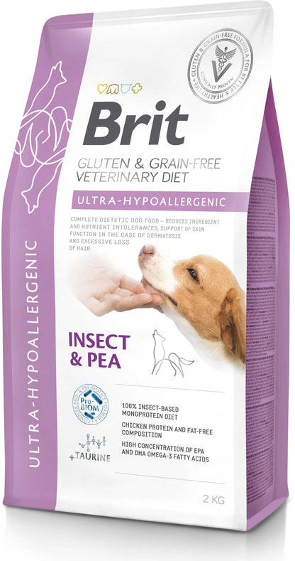 BRIT VD Ultra Hypoallergenic pentru caini, reducerea intolerantei la hrana 2kg