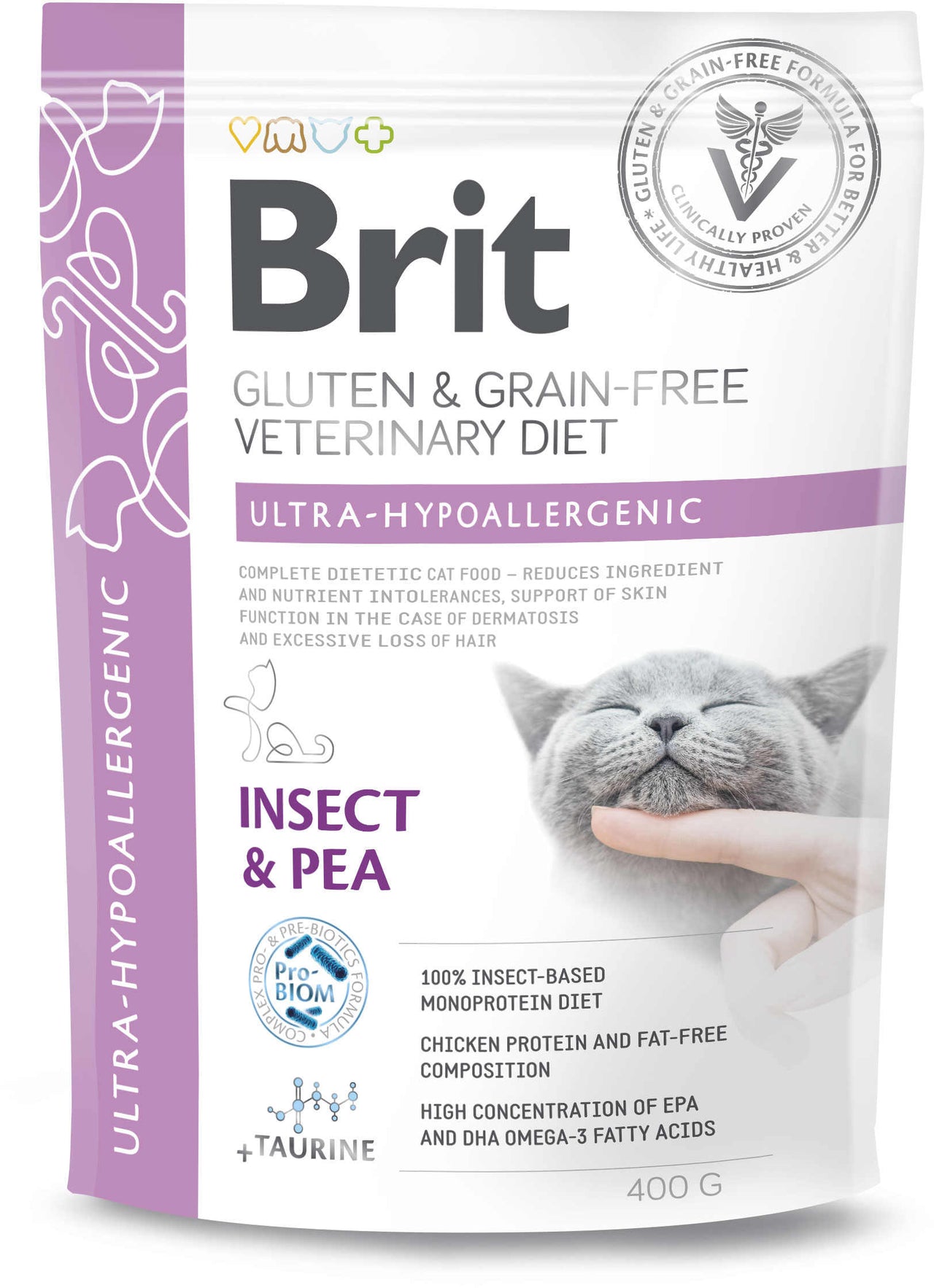 BRIT VD Ultra Hypoallergenic pentru pisici, reducerea intolerantei la hrana 400g