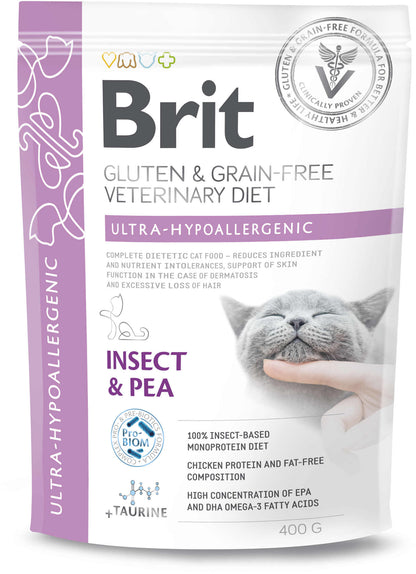 BRIT VD Ultra Hypoallergenic pentru pisici, reducerea intolerantei la hrana 400g