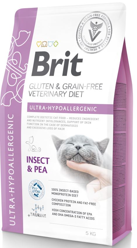BRIT VD Ultra Hypoallergenic pentru pisici, reducerea intolerantei la hrana 5kg
