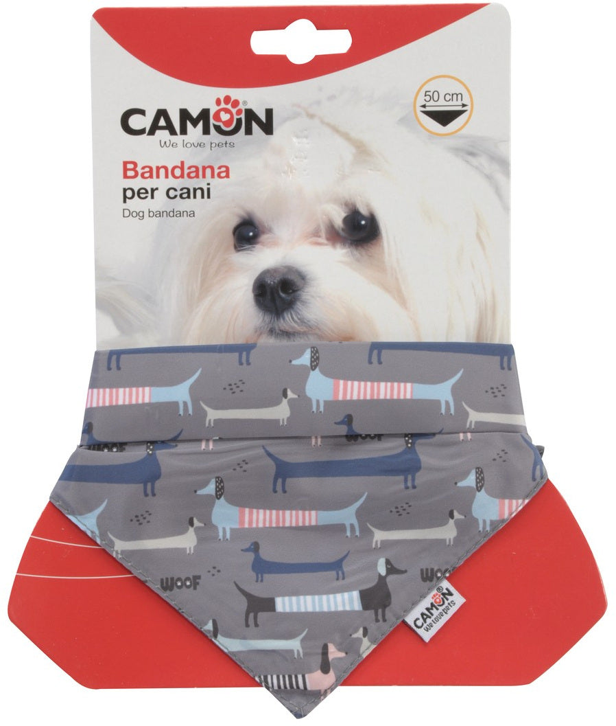 CAMON Bandana reglabila pentru caini, WOOF, Gri
