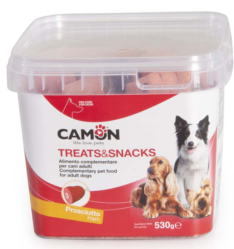 CAMON Biscuiti caini, forma rotunda, cu sunca, 530g