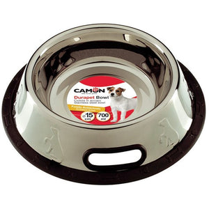 CAMON Castron inox pentru caini, stabil, cu banda antiderapanta