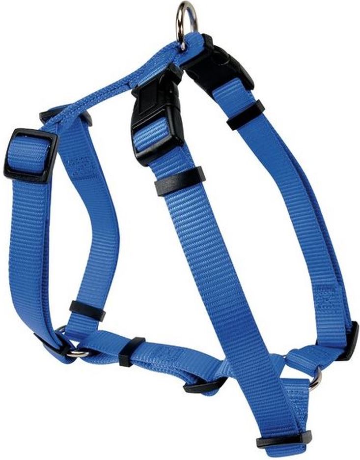CAMON Ham din nailon pentru caini, tripla ajustare, model H, 15mm, Albastru-inch
