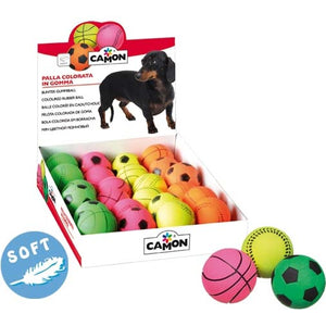 CAMON Jucarie pentru caini, Minge de cauciuc moale 57mm, diverse culori