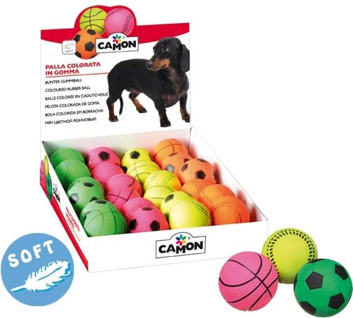 CAMON Jucărie pentru câini, Minge de cauciuc moale, diverse culori - Maxi-Pet.ro