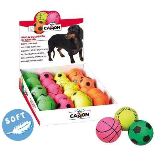 CAMON Jucărie pentru câini, Minge de cauciuc moale, diverse culori - Maxi-Pet.ro