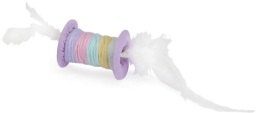 CAMON Jucarie pentru pisici, Bobina colorata cu pene, 5 cm