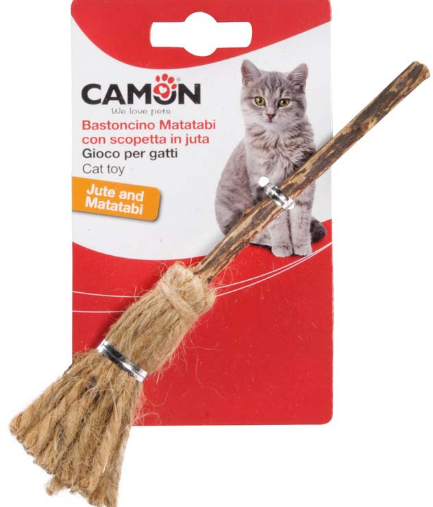 CAMON Jucărie pentru pisici Mătură, cu Silver Vine şi iută, 17cm - Maxi-Pet.ro