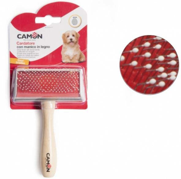 CAMON Perie cu maner din lemn, ace din metal invelite in plastic