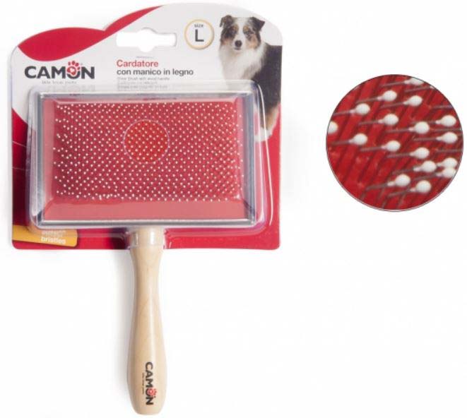 CAMON Perie pentru caini cu maner din lemn L 12,5x8cm