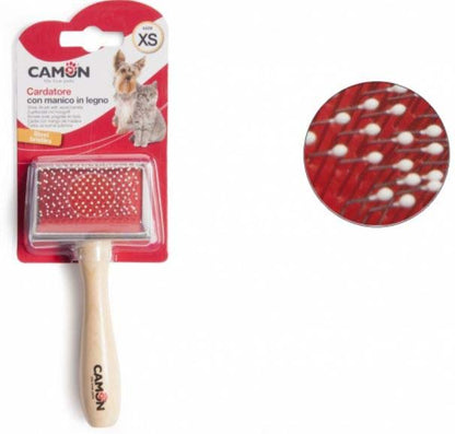 CAMON Perie pentru caini cu maner din lemn XS 6x4,5cm