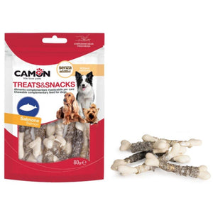 CAMON Recompense pentru caini, in forma de Os, cu Amidon si Piele de Cod 80g