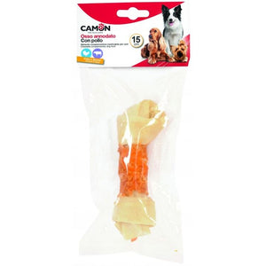 CAMON Recompense pentru caini, in forma de os innodat, cu Pui si Vita, 15cm, 70g