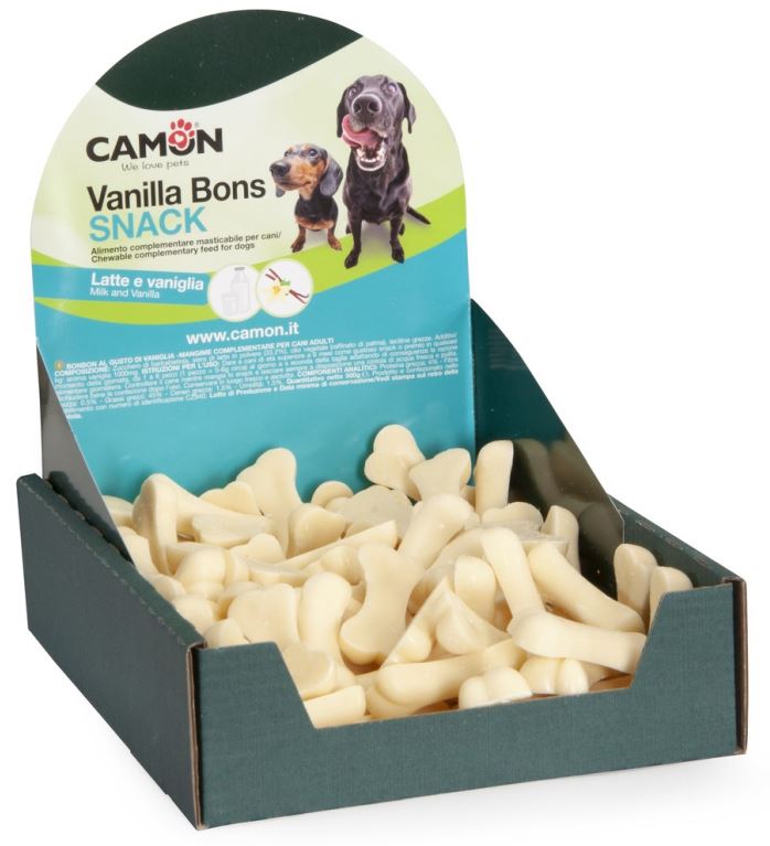 CAMON Recompense pentru caini, oase cu lapte si aroma de vanilie, 5g