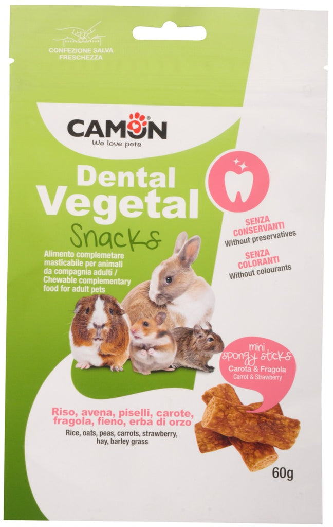 CAMON Recompense pentru rozatoare, Sticks cu aroma de morcovi si capsune, 60g