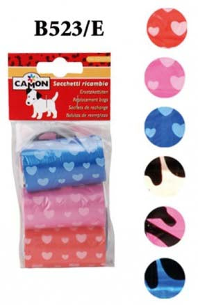 CAMON Saci colorati pentru excremente, 6 role x 20 bucati, diferite modele