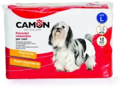 CAMON Scutece de unica folosinta pentru catei, marimea L, 12 bucati