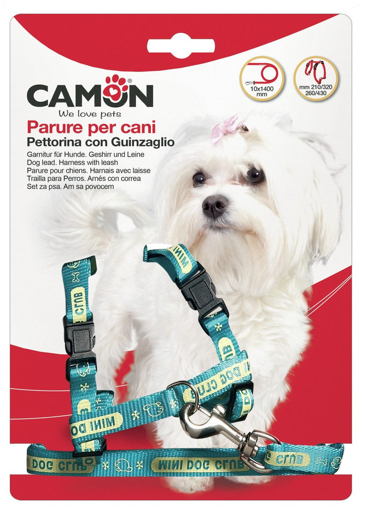 CAMON Set ham si lesa pentru caini, nailon, diverse culori, 10x1400