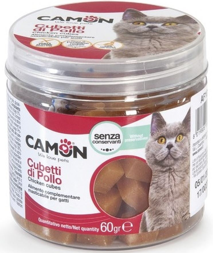 CAMON Snack pentru pisici, cuburi Pui, 60g - Maxi-Pet.ro