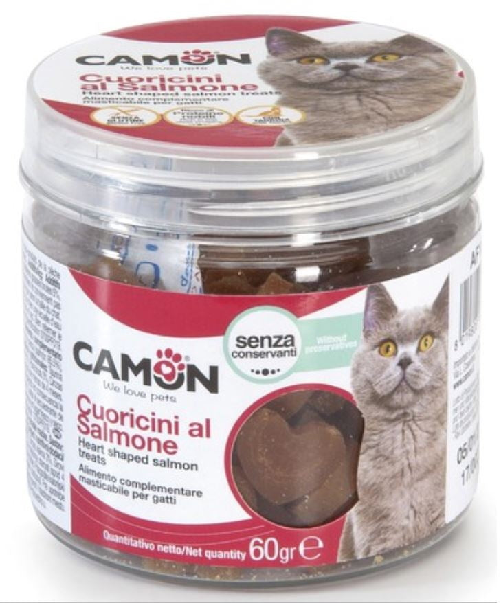 CAMON Snack pentru pisici, inimioare somon, 60g - Maxi-Pet.ro