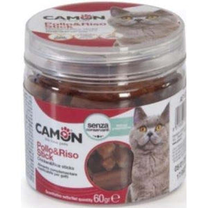 CAMON Snack pentru pisici, Sticks Pui si orez 60g