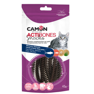 CAMON Snack pentru pisici Actibones cod, somon si drojdie de bere, 45g