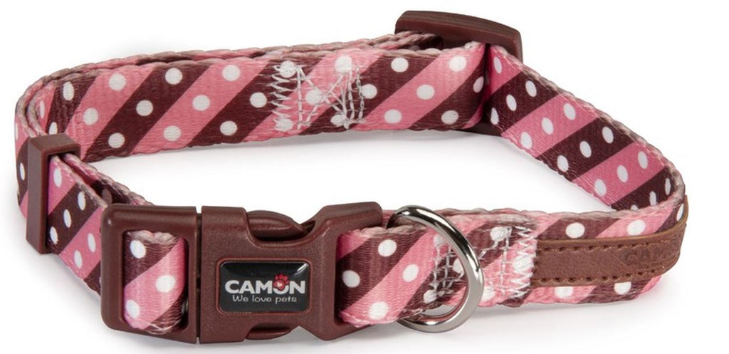 CAMON Zgarda pentru caini TWILL DOT Roz