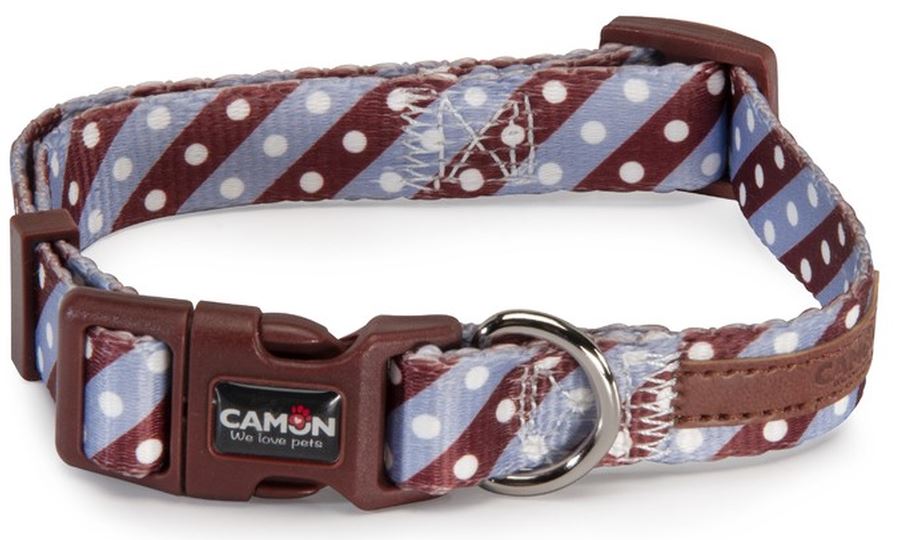CAMON Zgarda pentru caini TWILL DOT Violet 1x20-30cm